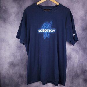 Vintage 00s Y2K anime Robotech Macross Harmony Gold mecha robot 3D print shirt